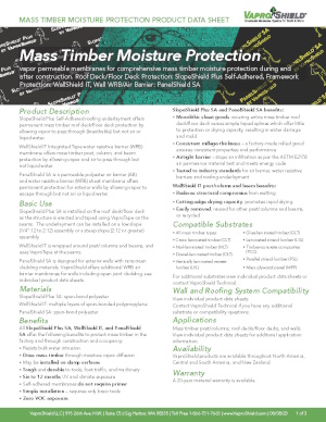 Mass Timber Product Data Sheet