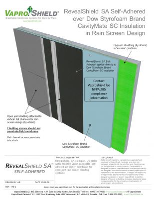 RevealShield SA over Dow Styrofoam CavityMate in Rain Screen Design