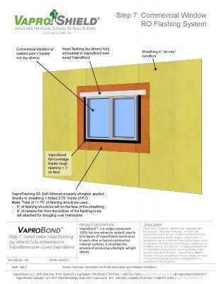 WrapShield SA Commercial Window Rough Opening Flashing with VaproBond Sequence