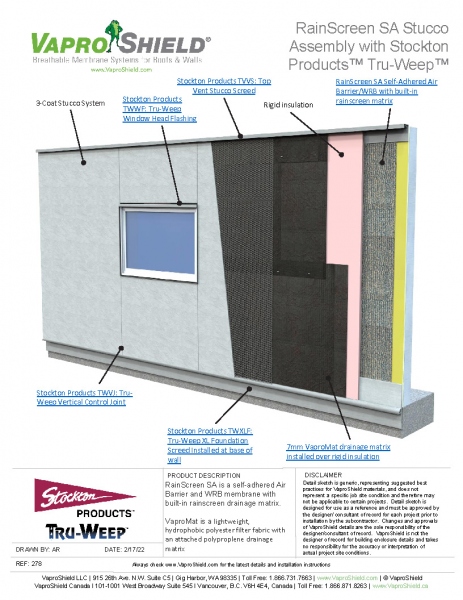 RainScreen SA Tru Weep Stucco Assembly Rigid Insulation