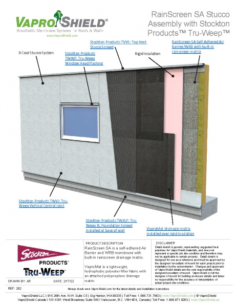 RainScreen SA Tru Weep Stucco Assembly Plywood Rigid Insulation