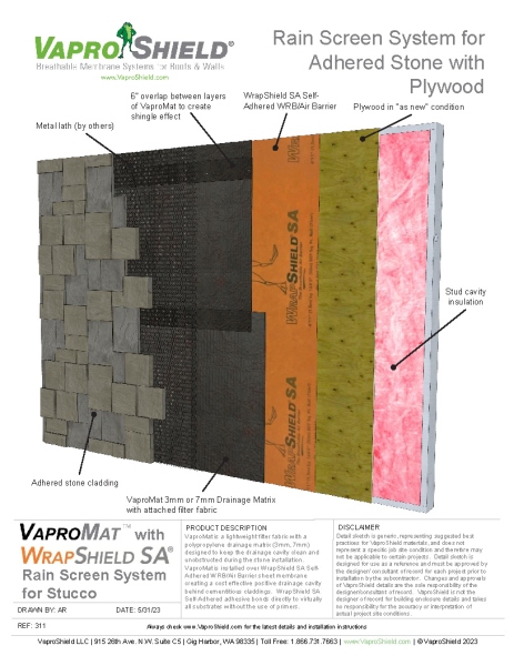 Stone Wall Assembly with VaproMat and Blended Insulation