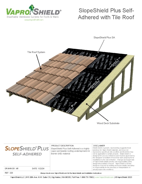 SlopeShield Plus SA with Tile Roof