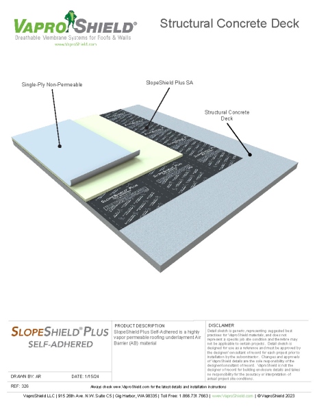 Structural Concrete Deck with SlopeShield Plus