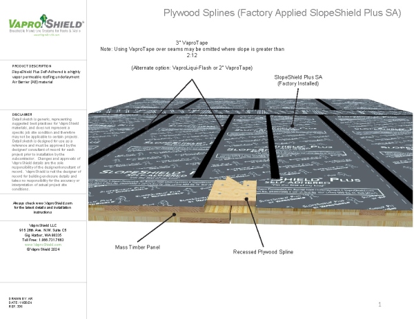 Mass Timber Joint Splines Factory Applied Membrane