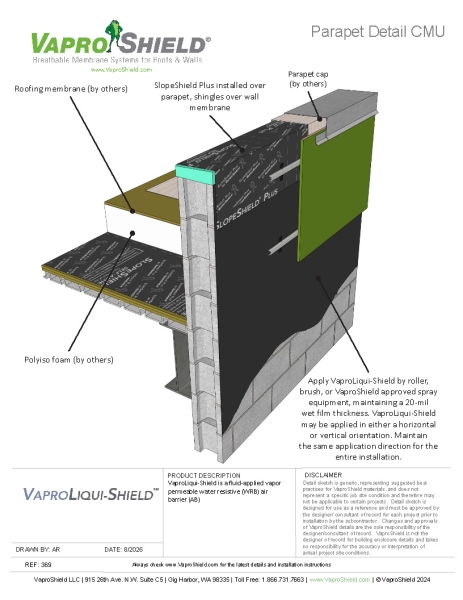 VaproLiqui-Shield Parapet CMU