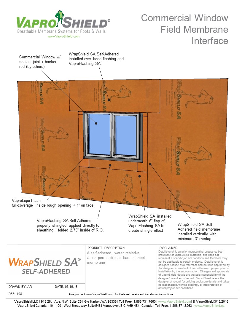 Commercial Window Field Membrane Interface with WrapShield SA