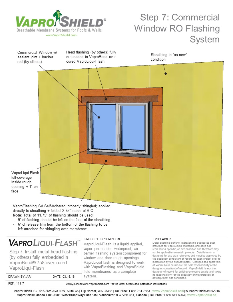 Commercial Window Rough Opening Flashing System Sequence with WrapShield SA