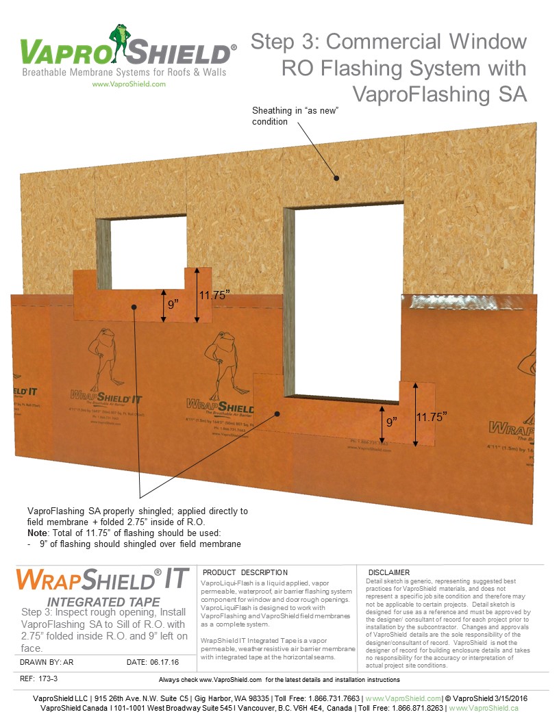Commercial Window RO Flashing System with WrapShield IT and WrapFlashing SA